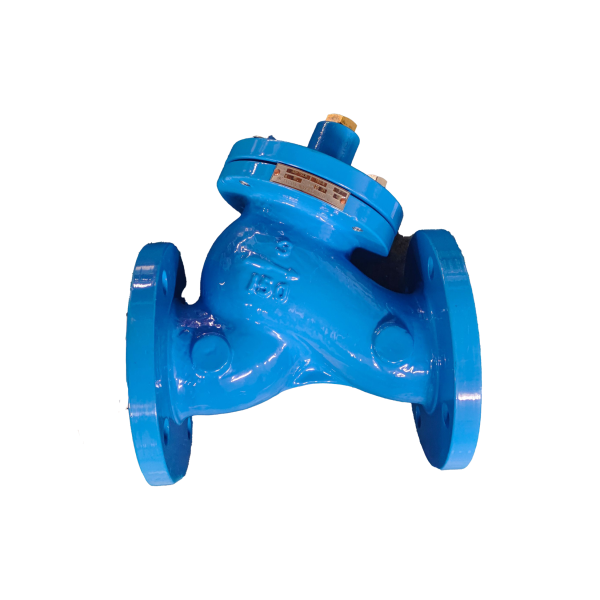 Válvula triple servicio: shut-off valve, balancing valve and check valve.